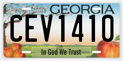 GA license plate CEV1410