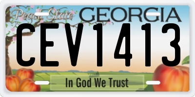 GA license plate CEV1413