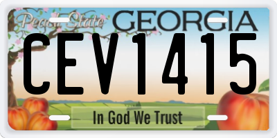 GA license plate CEV1415