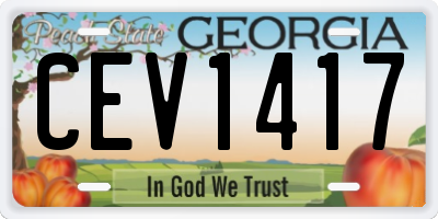 GA license plate CEV1417