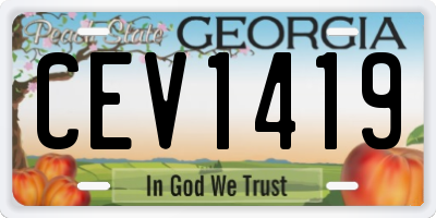 GA license plate CEV1419