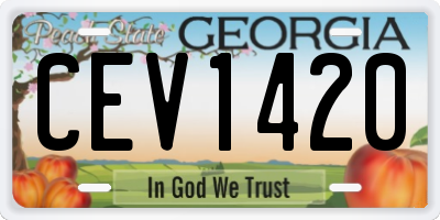 GA license plate CEV1420