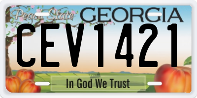 GA license plate CEV1421
