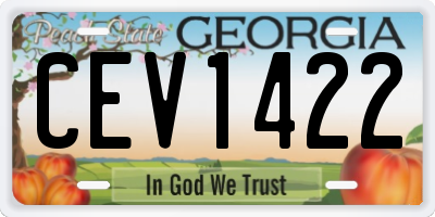 GA license plate CEV1422