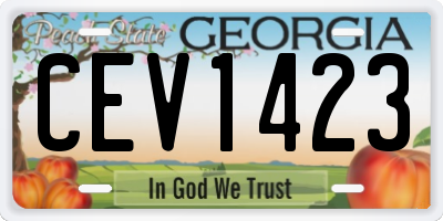 GA license plate CEV1423