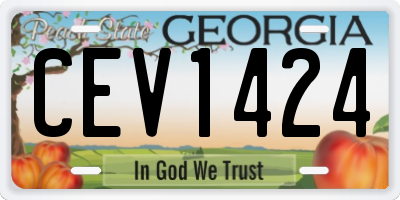 GA license plate CEV1424