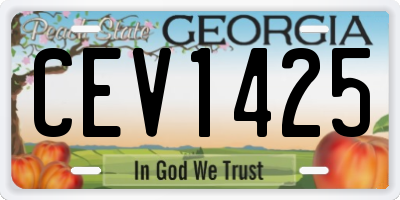 GA license plate CEV1425