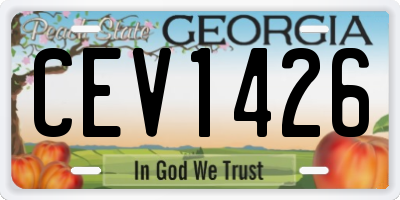 GA license plate CEV1426
