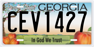 GA license plate CEV1427