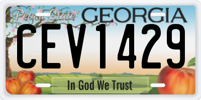 GA license plate CEV1429