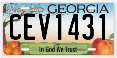 GA license plate CEV1431