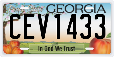 GA license plate CEV1433