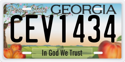 GA license plate CEV1434