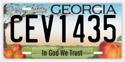GA license plate CEV1435