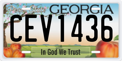 GA license plate CEV1436