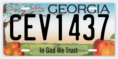 GA license plate CEV1437