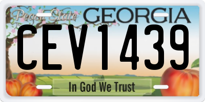 GA license plate CEV1439