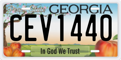 GA license plate CEV1440