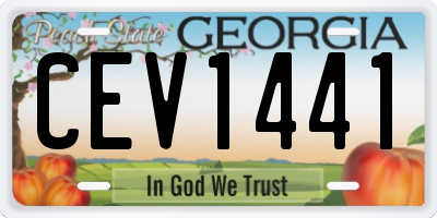 GA license plate CEV1441