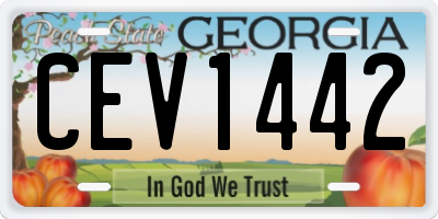 GA license plate CEV1442