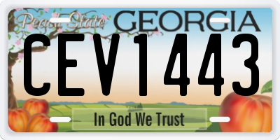 GA license plate CEV1443