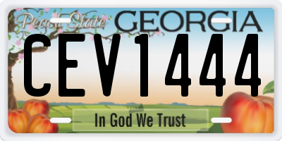 GA license plate CEV1444