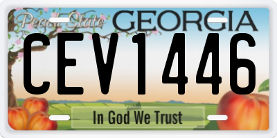 GA license plate CEV1446
