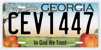 GA license plate CEV1447