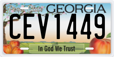 GA license plate CEV1449