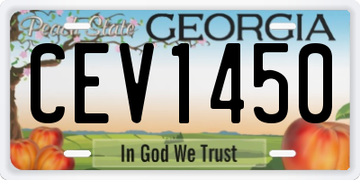 GA license plate CEV1450