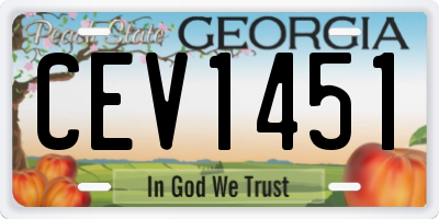 GA license plate CEV1451