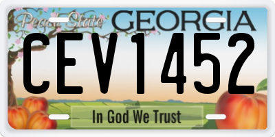GA license plate CEV1452
