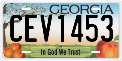 GA license plate CEV1453