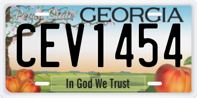 GA license plate CEV1454