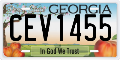 GA license plate CEV1455