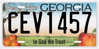 GA license plate CEV1457