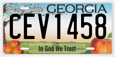 GA license plate CEV1458