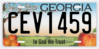GA license plate CEV1459