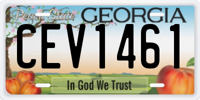 GA license plate CEV1461
