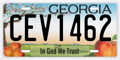 GA license plate CEV1462