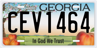 GA license plate CEV1464