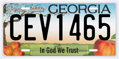 GA license plate CEV1465