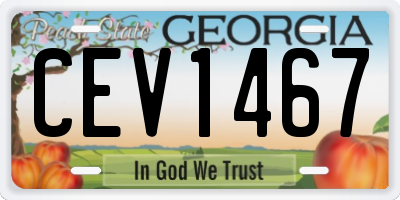 GA license plate CEV1467