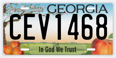 GA license plate CEV1468