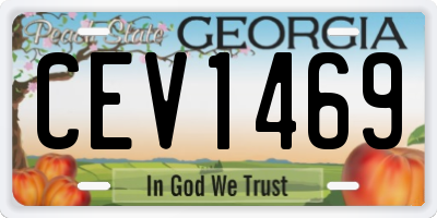 GA license plate CEV1469