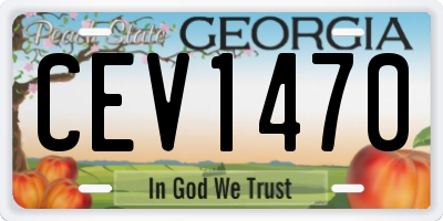 GA license plate CEV1470