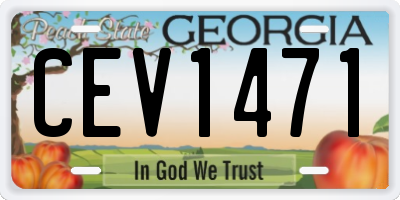 GA license plate CEV1471