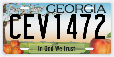 GA license plate CEV1472