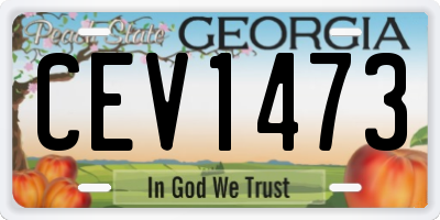 GA license plate CEV1473