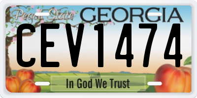 GA license plate CEV1474